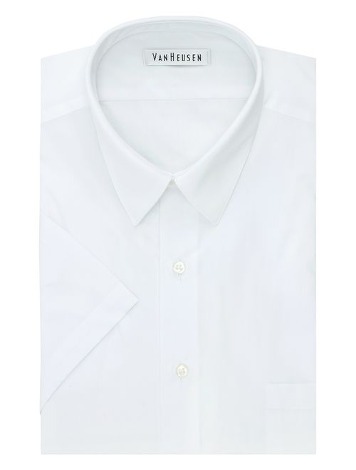 Van Heusen Men's TALL FIT Short Sleeve Dress Shirts Poplin Solid (Big and Tall)