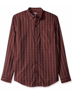 Men's Flex Long Sleeve Button Down Stretch Windowpane Shirt