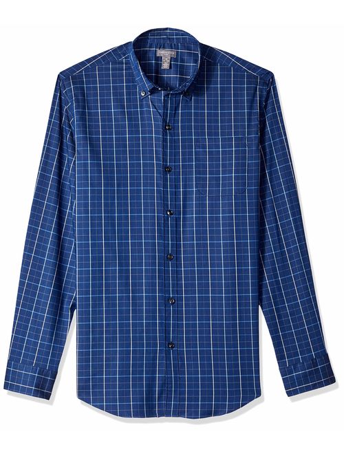 Van Heusen Men's Flex Long Sleeve Button Down Stretch Windowpane Shirt