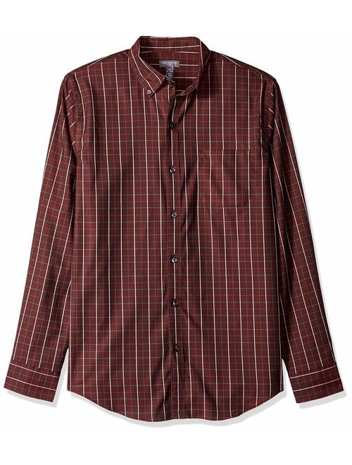 Van Heusen Men's Flex Long Sleeve Button Down Stretch Windowpane Shirt