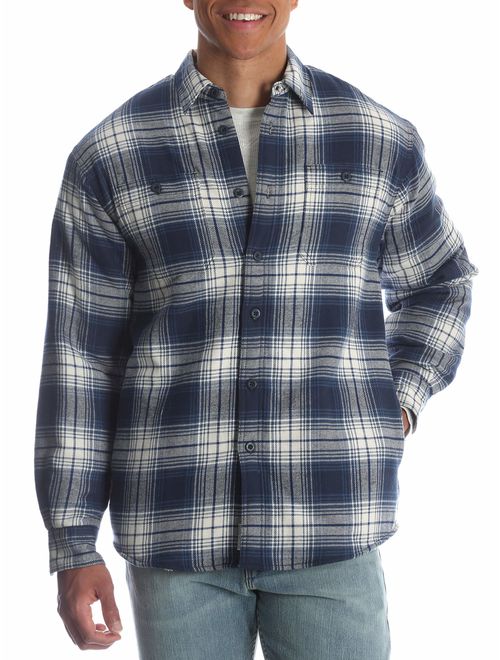 wrangler sherpa lined flannel shirt