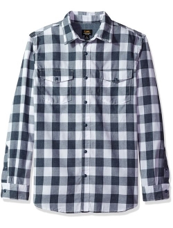 Men's Long Sleeve Heathered Button Down Shirt