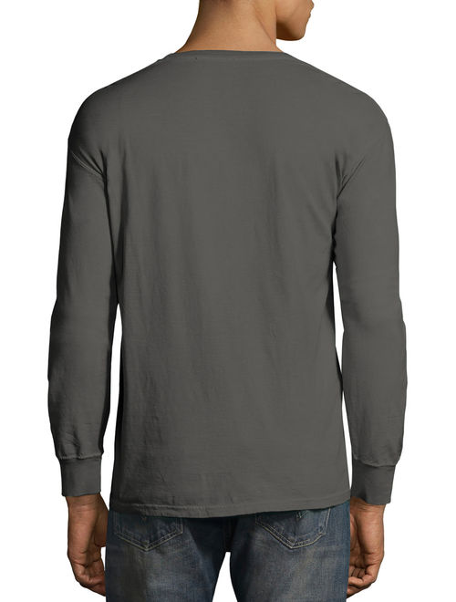 Hanes Men's comfortwash garment dyed long sleeve pocket tee