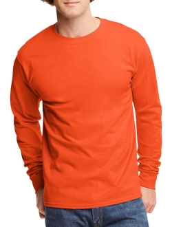 Mens Tagless Cotton Crew Neck Long-Sleeve Tshirt