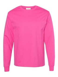 Mens Tagless Cotton Crew Neck Long-Sleeve Tshirt