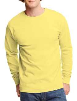 Mens Tagless Cotton Crew Neck Long-Sleeve Tshirt