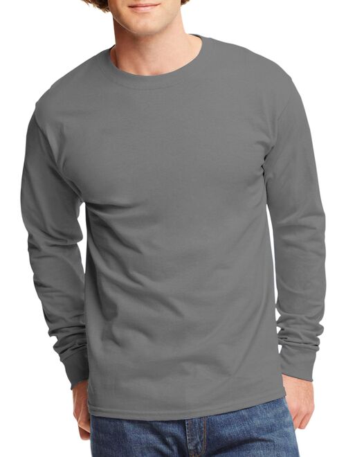 Hanes Mens Tagless Cotton Crew Neck Long-Sleeve Tshirt