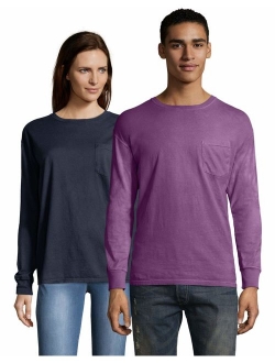 Mens ComfortWash Garment Dyed Long Sleeve Pocket Tee (GDH250 GRTDYE)