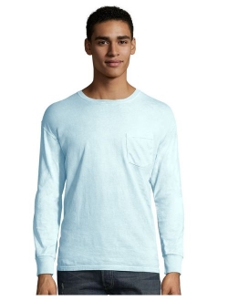 Mens ComfortWash Garment Dyed Long Sleeve Pocket Tee (GDH250 GRTDYE)