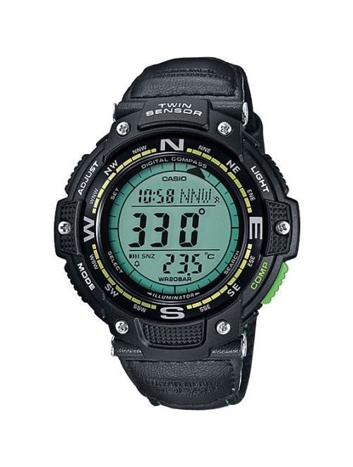 Casio Men's Twin Sensor Compass Watch, Green Nylon Strap