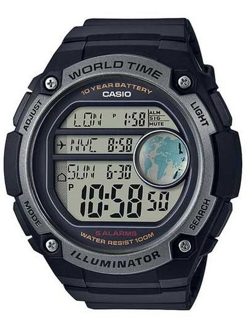Casio Men's Sports Digital World Time Oversized Watch AE3000W-1AV