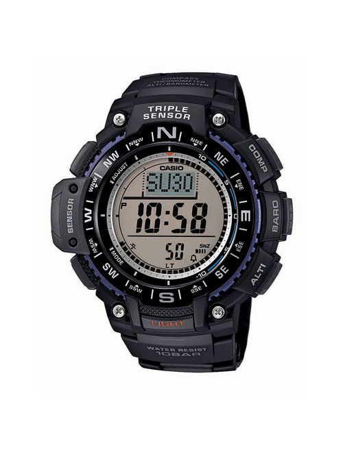 Casio Men's Triple Sensor Compass Watch, Black Resin Strap