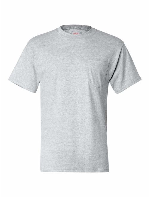 Hanes Men's Crew Neck Short-Sleeve Beefy with Pocket T-Shirt 