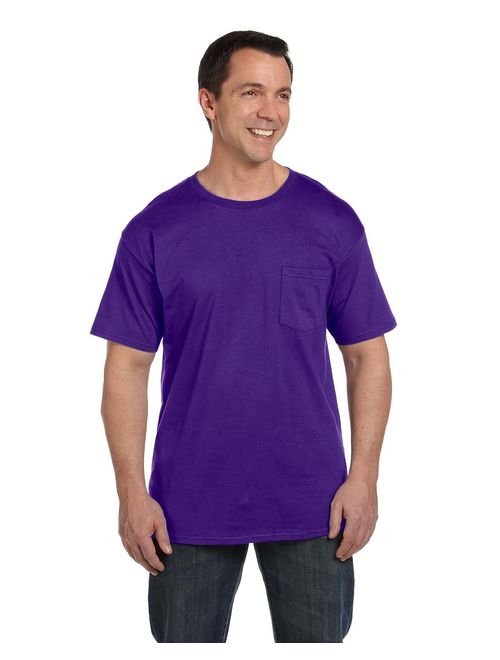 Hanes Men's Crew Neck Short-Sleeve Beefy with Pocket T-Shirt 