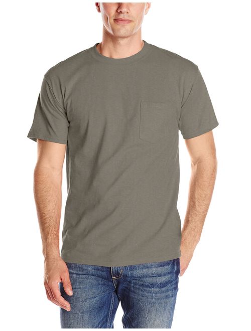 Hanes Men's Crew Neck Short-Sleeve Beefy with Pocket T-Shirt 