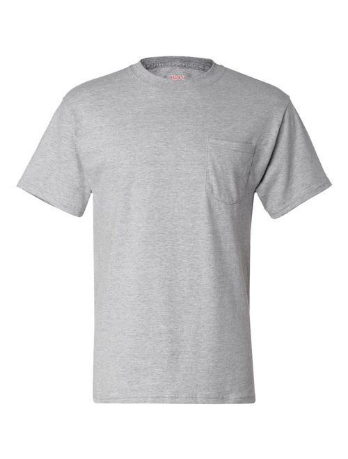 Hanes Men's Crew Neck Short-Sleeve Beefy with Pocket T-Shirt 