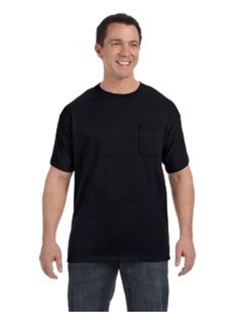 Hanes Tagless Cotton Short Sleeve Crew Neck Pocket. 5590