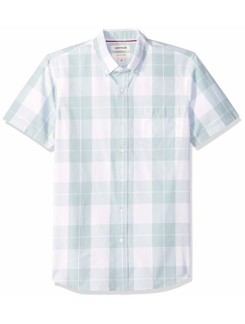 Amazon Brand - Goodthreads Men's Slim-Fit Short-Sleeve Large-Scale Plaid Shirt