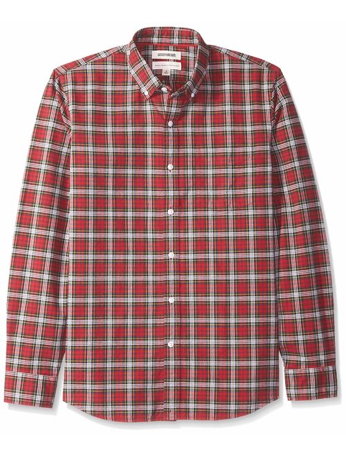 Amazon Brand - Goodthreads Men's Standard-Fit Long-Sleeve Plaid Oxford Shirt