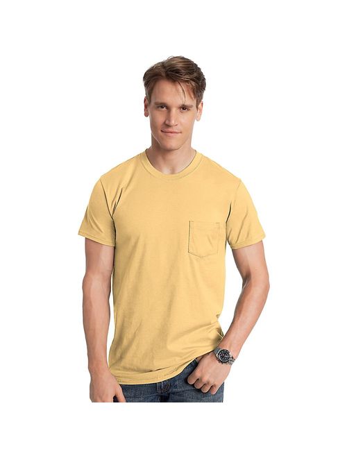 Hanes Mens Ringspun Cotton Nano-T T-Shirt with Pocket (498P)