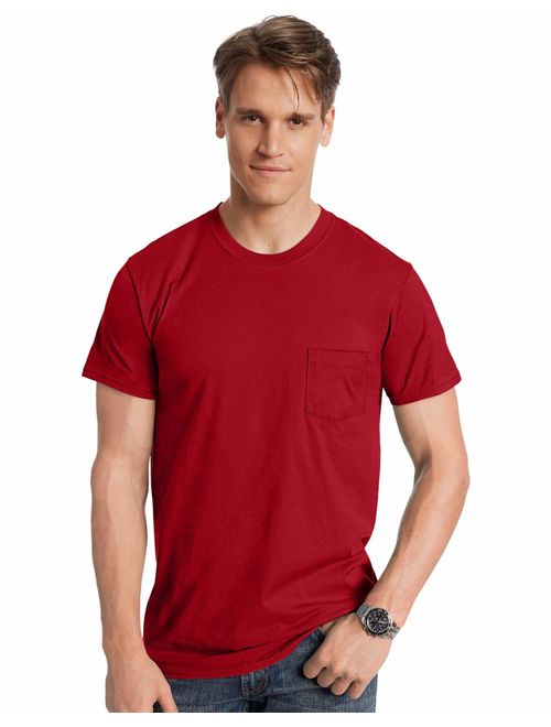 Hanes Mens Ringspun Cotton Nano-T T-Shirt with Pocket (498P)