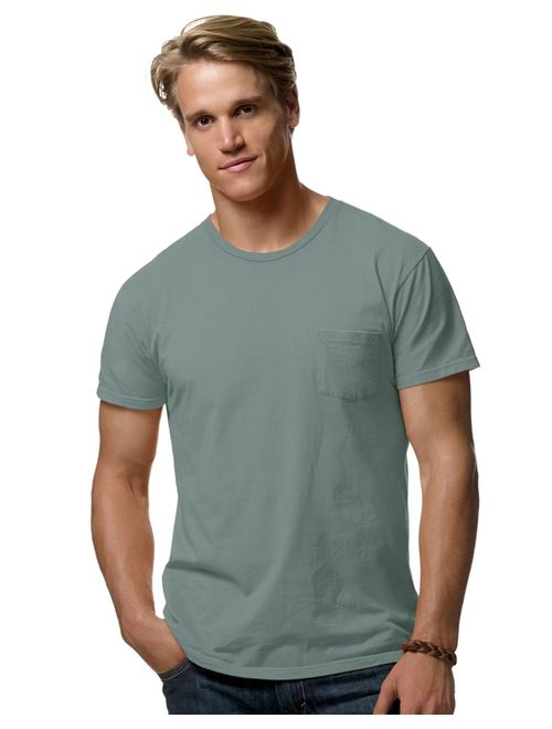 Hanes Mens Ringspun Cotton Nano-T T-Shirt with Pocket (498P)