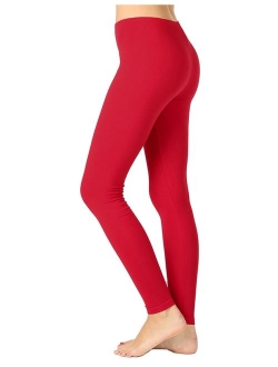 Womens Premium Cotton Full Length Leggings Multi Colors (S-XL)