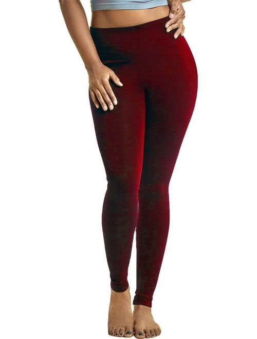 Mopas Womens Plus Size Solid Nylon Full Length Leggings