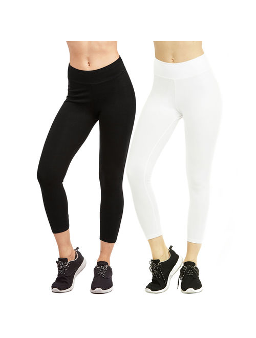 Women & Plus Soft Cotton Active Stretch Ankle/Capri Length Lightweight Leggings