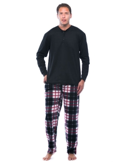 #followme Mens PJ Set - Fleece Pajama Bottom w/ Thermal Top