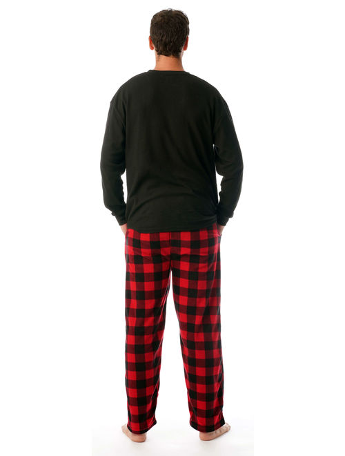 #followme Mens PJ Set - Fleece Pajama Bottom w/ Thermal Top