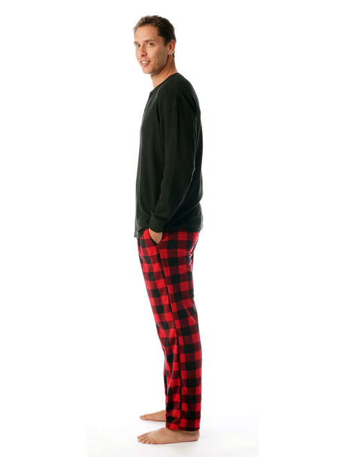 #followme Mens PJ Set - Fleece Pajama Bottom w/ Thermal Top