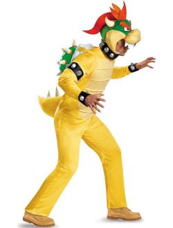 Super Mario: Deluxe Bowser Men's Adult Halloween Costume, XL