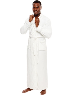 Mens Full Floor Length Big and Tall Long Plush Bath Robe