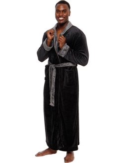 Mens Full Floor Length Big and Tall Long Plush Bath Robe