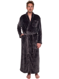 Mens Full Floor Length Big and Tall Long Plush Bath Robe