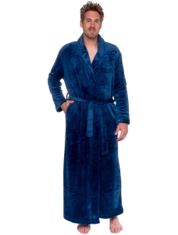 Mens Full Floor Length Big and Tall Long Plush Bath Robe