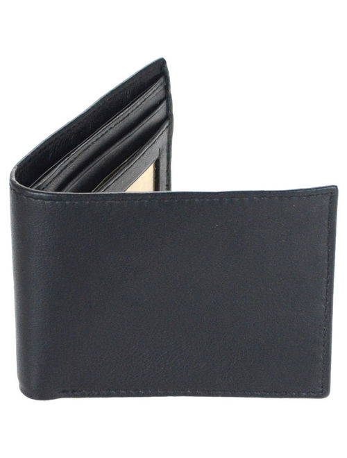 Men's RFID Signal Blocking Genuine Leather Bi-Fold Wallet with Gift Box