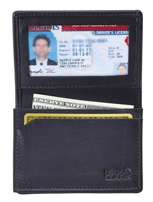 RFID Wallet Mens ID Card Holder Compact Leather Slim Security Lewis N Clark !