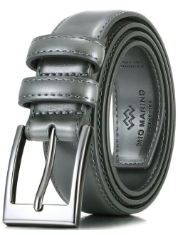 Marino's Men Genuine Leather Dress Belt with Single Prong Buckle