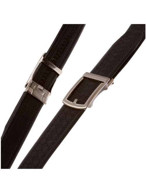 Men's 1 3/8" (35 mm) Automatic Buckle Slide Ratchet Perfect Fit Dress Belt