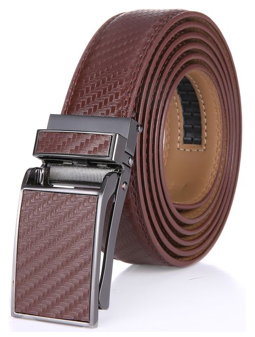 Marino Avenue Men's Genuine Leather Ratchet Dress Belt with Linxx Buckle - Gift Box