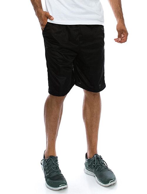 Men's Mesh Basketball Shorts with Pockets Big and Tall Sportswear