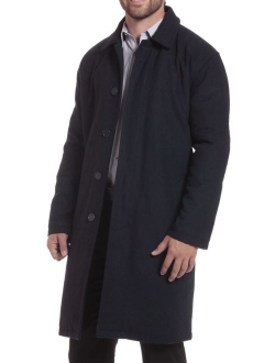 Men's Zach Knee Length Jacket Top Coat Trench Wool Blend Overcoat