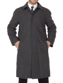 Men's Zach Knee Length Jacket Top Coat Trench Wool Blend Overcoat