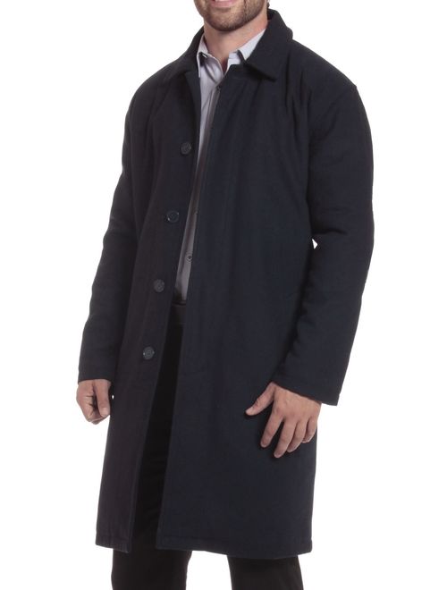 Alpine Swiss Men's Zach Knee Length Jacket Top Coat Trench Wool Blend Overcoat