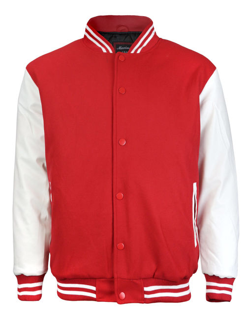 Men's Premium Classic Snap Button Vintage Baseball Letterman Varsity Jacket