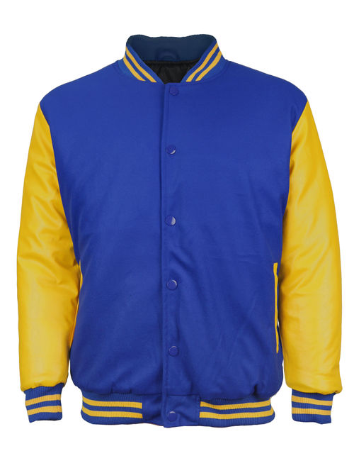 Men's Premium Classic Snap Button Vintage Baseball Letterman Varsity Jacket