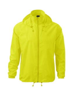 Adler Windbreaker Rain Jacket Hooded - IF FOR MEN: SIZING RUNS SMALL GET THE NEXT SIZE UP - Full Zip - Adjustable Draw Cord Two Front Pockets - Packable In Its Own Pocket