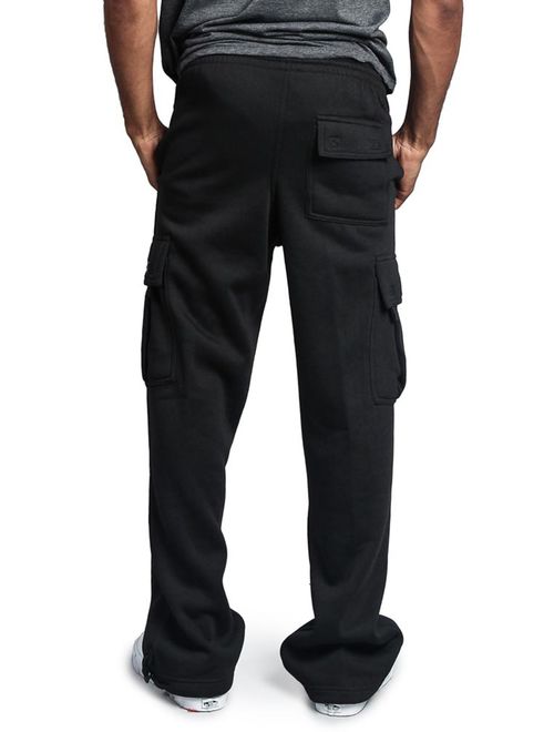 G-Style USA Men's Solid Fleece Heavyweight Cargo Pants FL77 - BLACK - 3X-Large